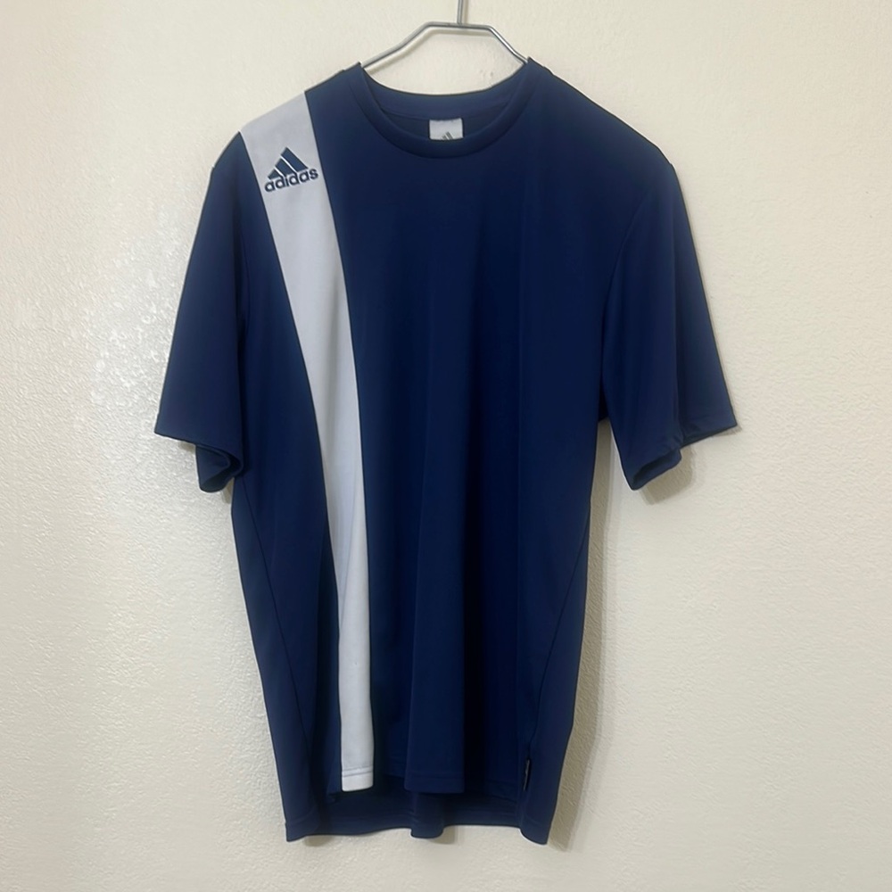 Adidas Blue and White Short Sleeve Tee